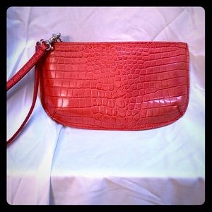 Talbots Red Leather Wristlet